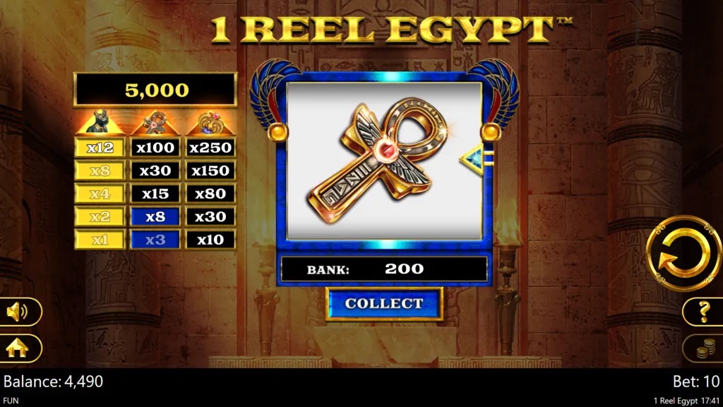 Screenshot of 1 Reel Egypt slot from Spinomenal