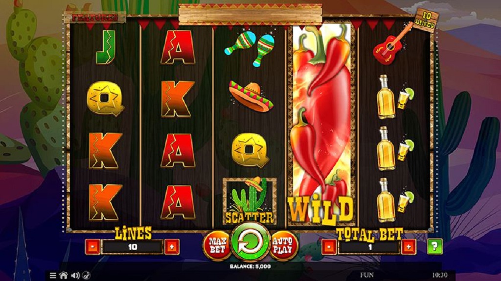 Screenshot of 100 Lucky Chilies slot from Spinmatic