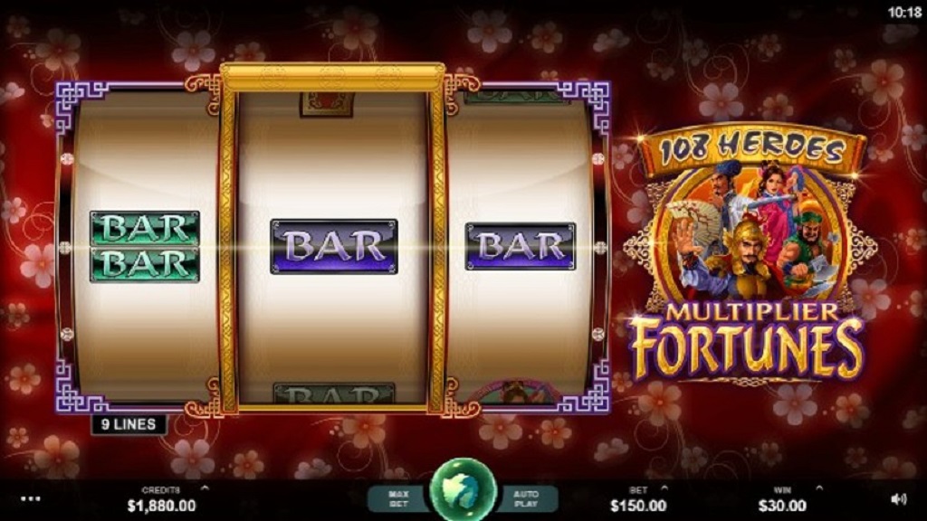 Screenshot of 108 Heroes Multiplier Fortunes slot from Microgaming