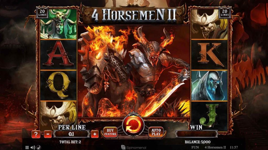 Screenshot of 4 Horsemen 2 slot from Spinmatic