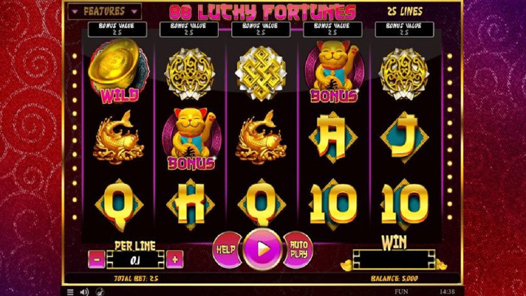 Screenshot of 88 Lucky Fortunes slot from Spinmatic