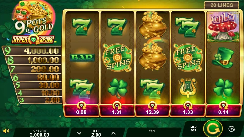 Screenshot of 9 Pots of Gold HyperSpins slot from Microgaming