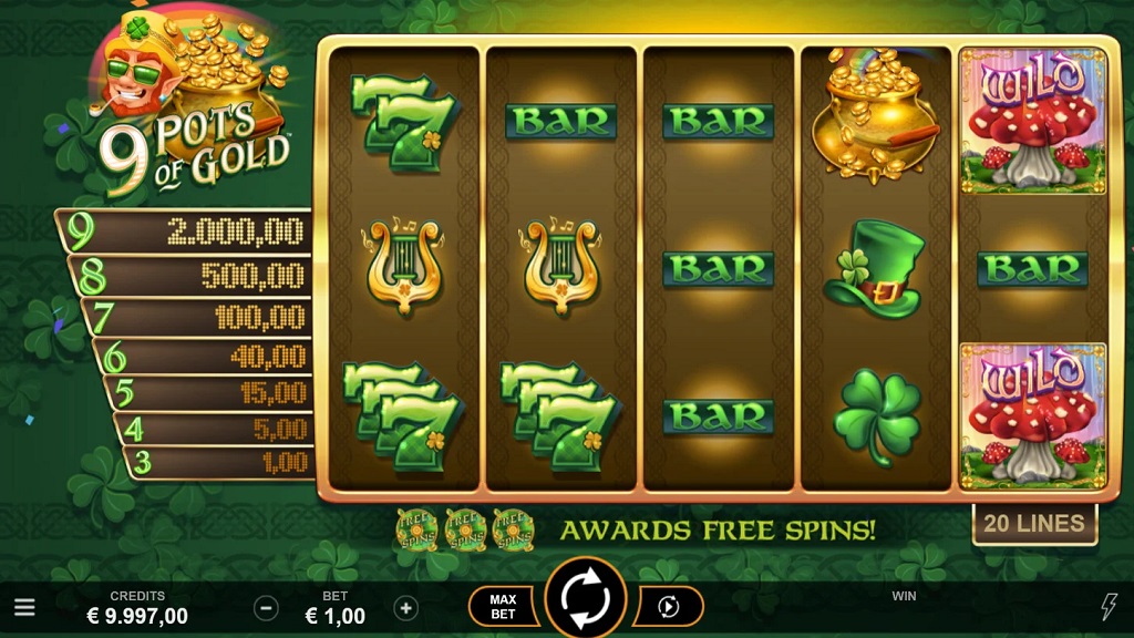 Screenshot of 9 Pots of Gold slot from Microgaming