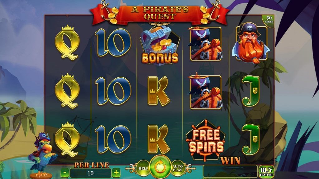 Screenshot of A Pirate's Quest slot from Spinomenal