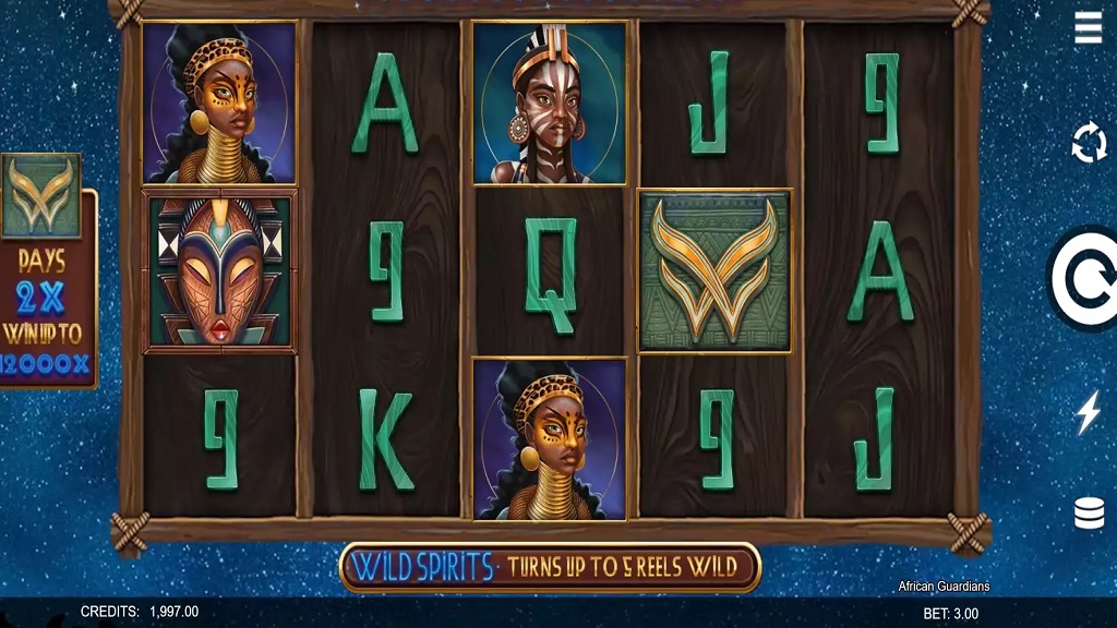 Screenshot of African Guardians slot from Microgaming