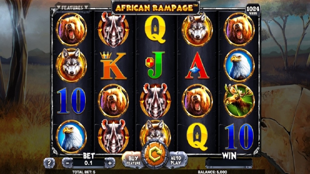Screenshot of African Rampage slot from Spinmatic