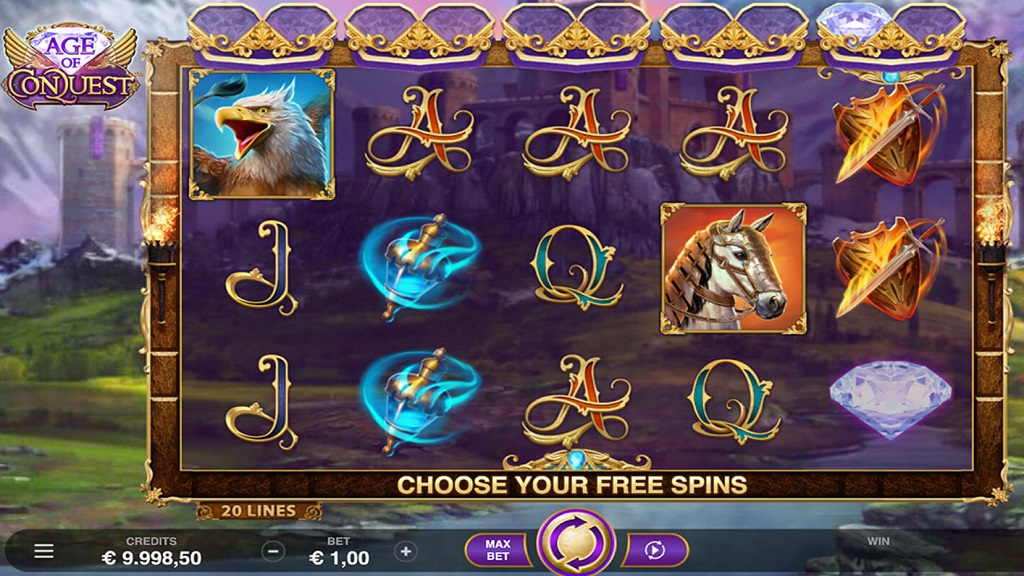 Screenshot of Age of Conquest slot from Microgaming