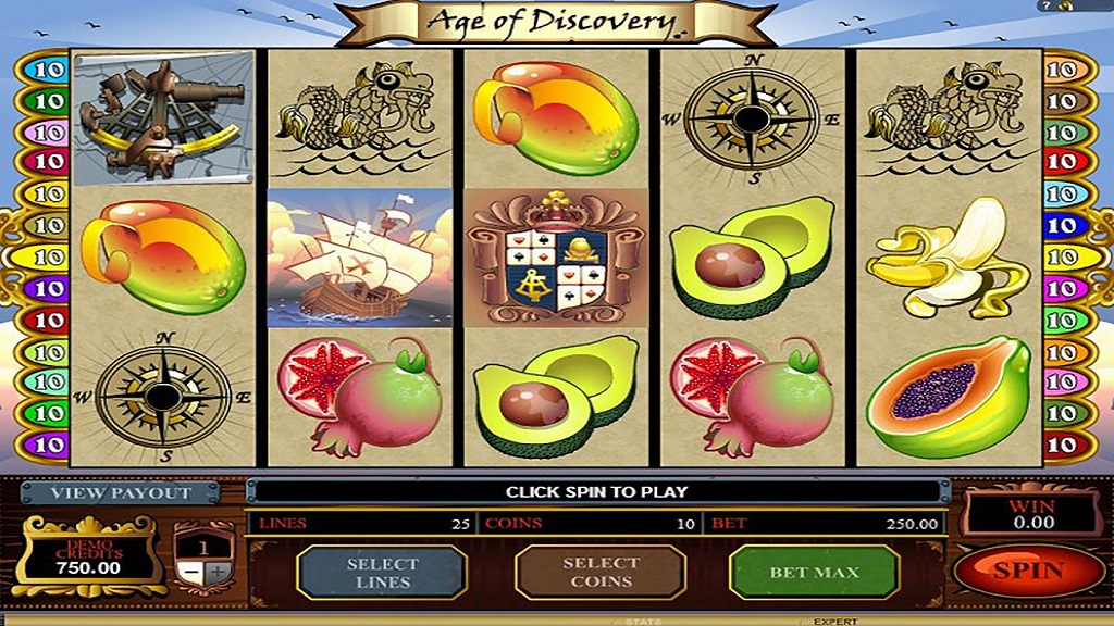 Screenshot of Age of Discovery slot from Microgaming