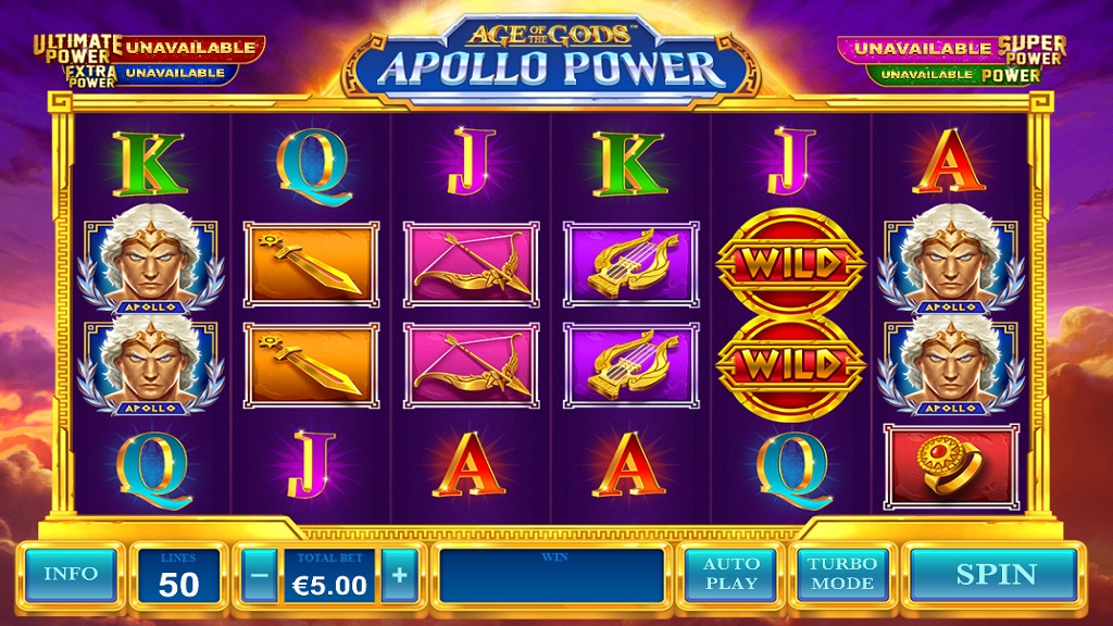 Screenshot of Age of the Gods Apollo Power slot from Playtech