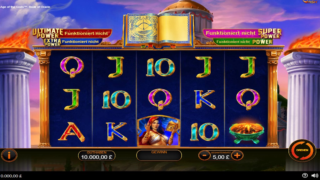 Screenshot of Age of the Gods Book of Oracle slot from Playtech