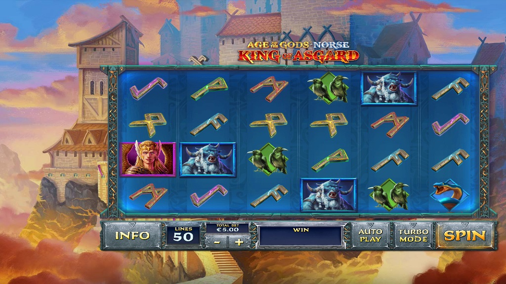 Screenshot of Age of the Gods Norse King of Asgard slot from Playtech