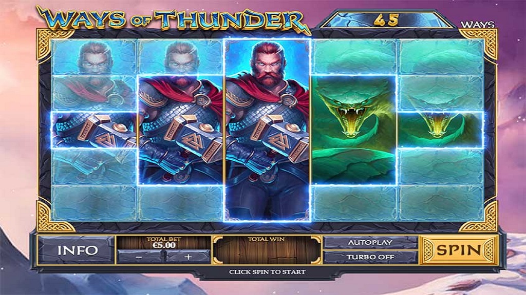 Screenshot of Age of the Gods Norse Ways of Thunder slot from Playtech