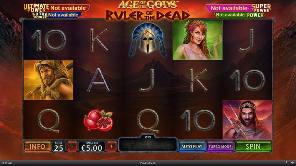 Screenshot of Age of the Gods Ruler of the Dead slot from Playtech