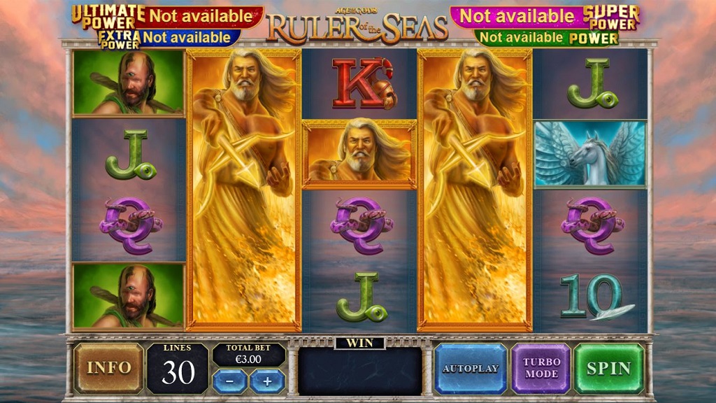 Screenshot of Age of the Gods Ruler of the Seas slot from Playtech