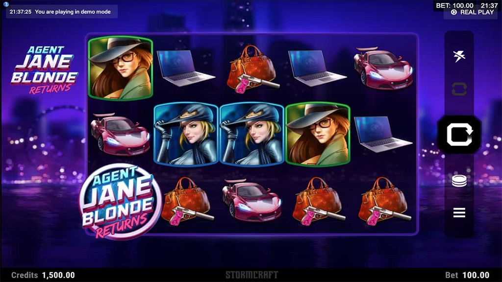 Screenshot of Agent Jane Blonde Returns slot from Microgaming