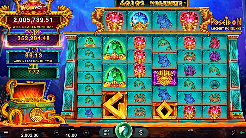 Screenshot of Ancient Fortunes Poseidon Megaways from Microgaming