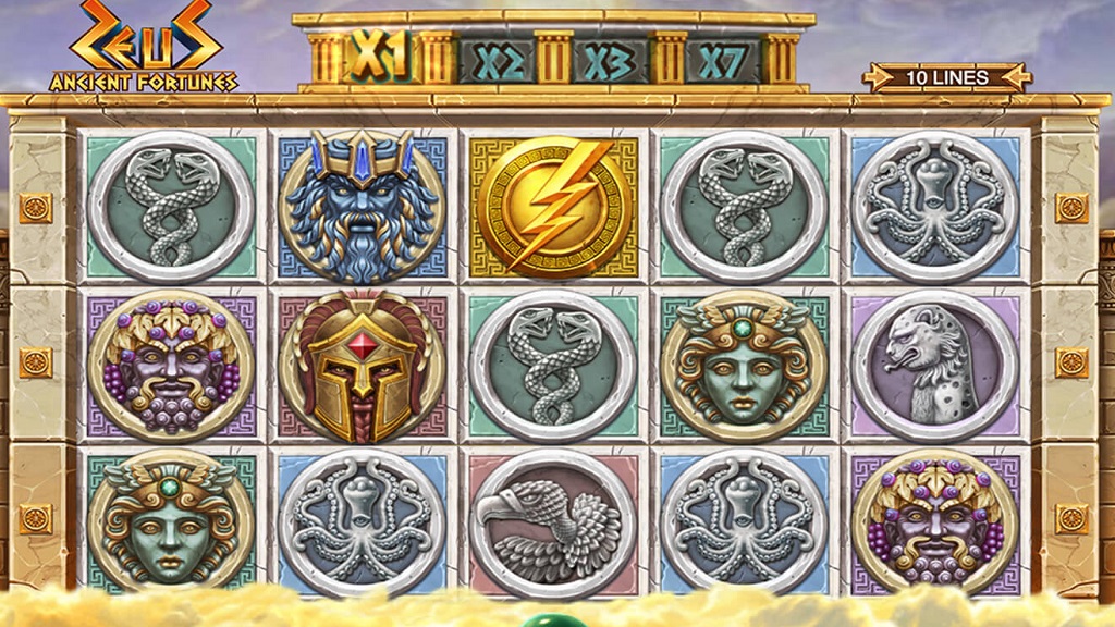 Screenshot of Ancient Fortunes Zeus slot from Microgaming