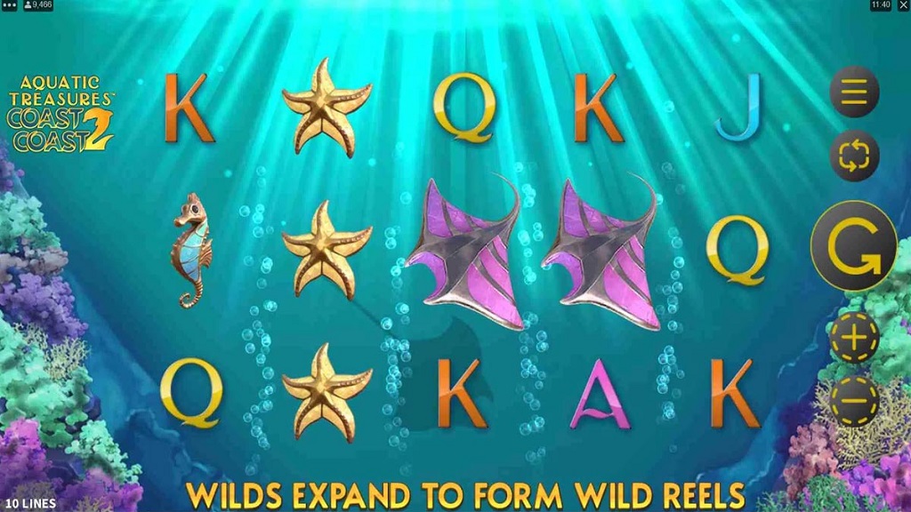 Screenshot of Aquatic Treasures slot from Microgaming