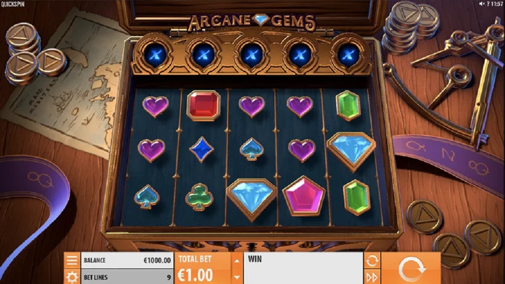 Screenshot of Arcane Gems slot from Quickspin