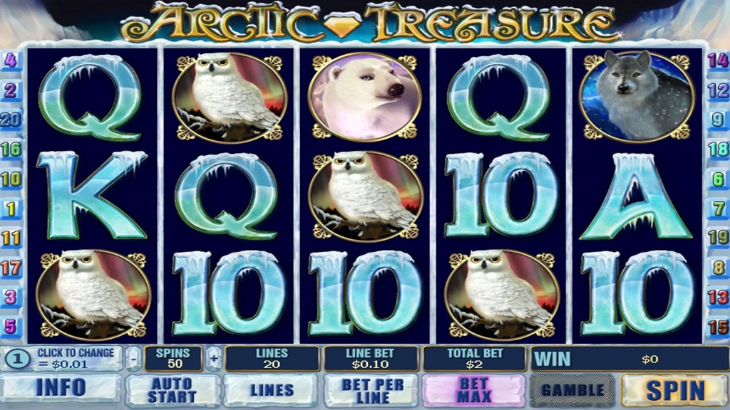 Screenshot of Arctic Treasure slot from Playtech