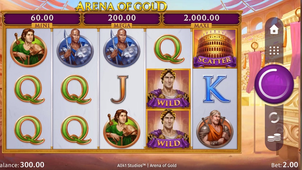 Screenshot of Arena of Gold slot from Microgaming