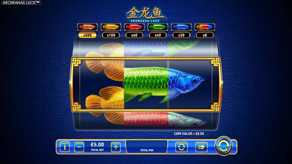 Screenshot of Arowanas Luck slot from Playtech