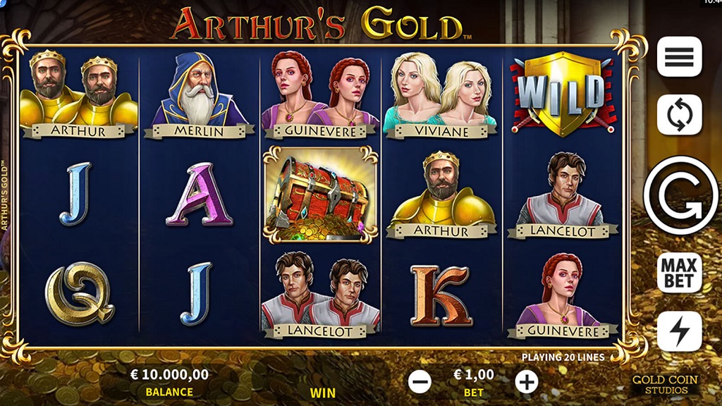 Screenshot of Arthur's Gold slot from Microgaming