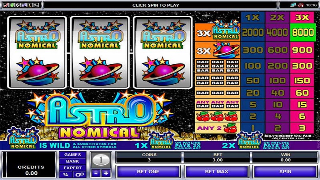 Screenshot of Astronomical from Microgaming