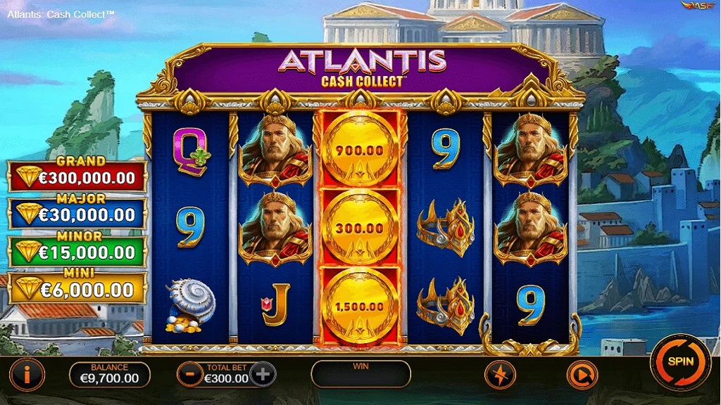 Screenshot of Atlantis Cash Collect slot from Playtech