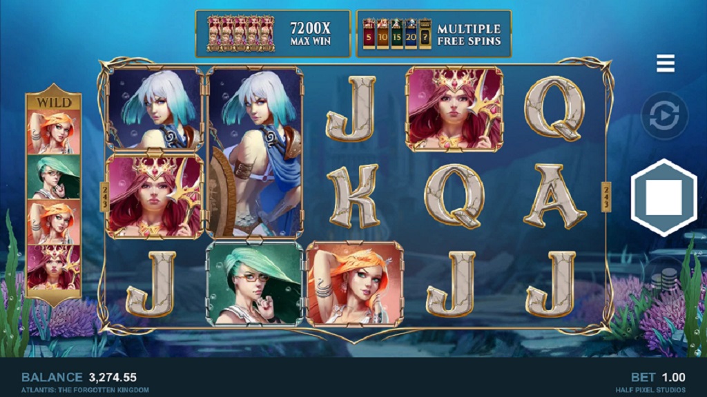 Screenshot of Atlantis The Forgotten Kingdom slot from Microgaming