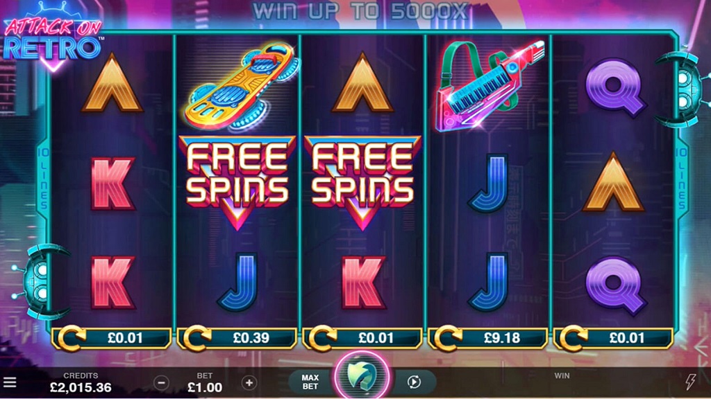 Screenshot of Attack on Retro slot from Microgaming