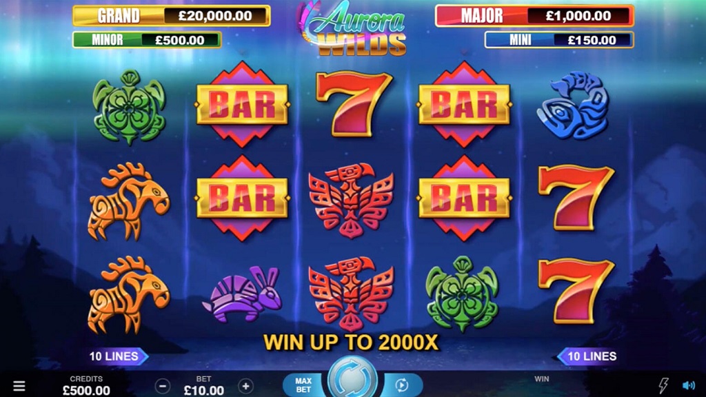 Screenshot of Aurora Wilds slot from Microgaming