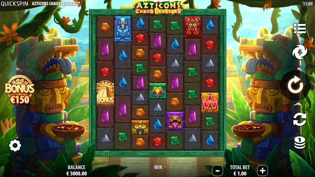 Screenshot of Azticons Chaos Clusters slot from Quickspin