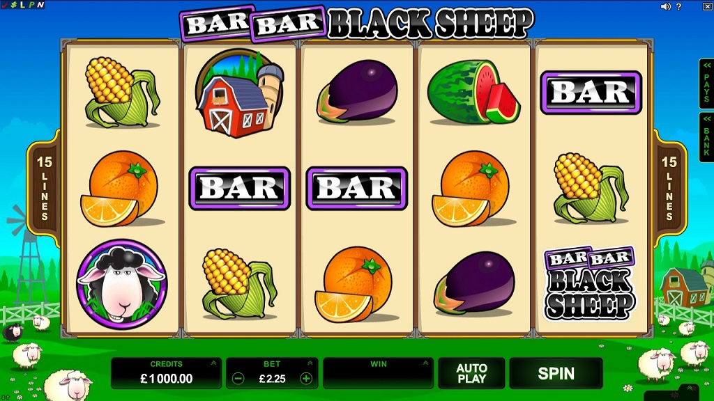 Screenshot of Bar Bar Black Sheep from Microgaming