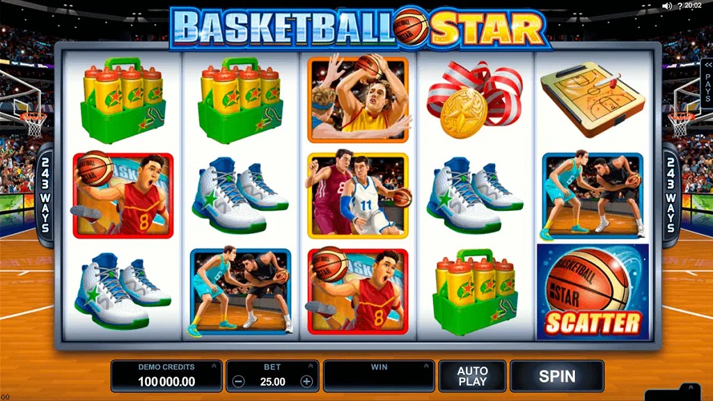 Screenshot of Basketball Star slot from Microgaming