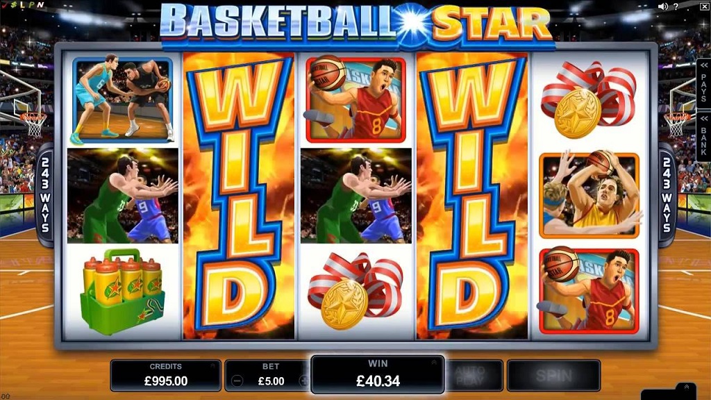 Screenshot of Basketball Star Wilds slot from Microgaming