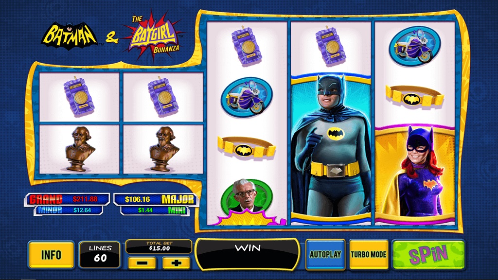 Screenshot of Batman and the Batgirl Bonanza slot from Playtech