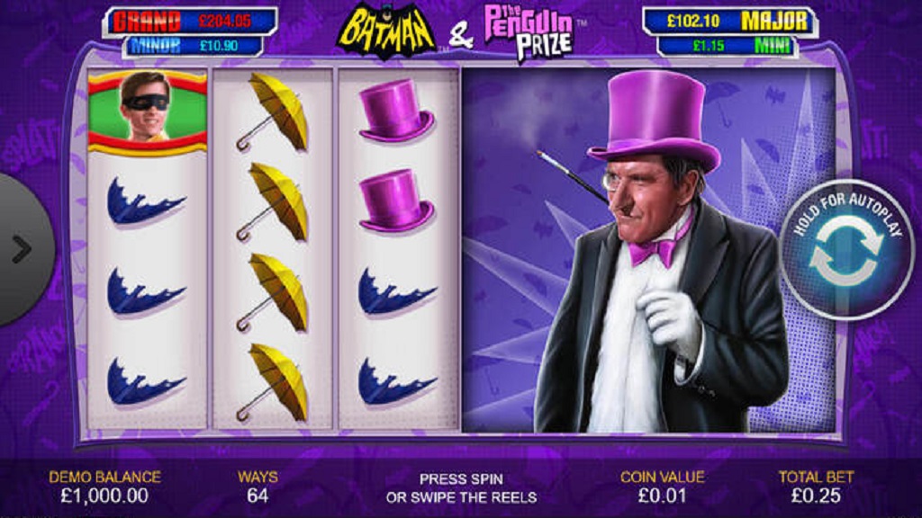 Screenshot of Batman and the Penguin Prize slot from Playtech