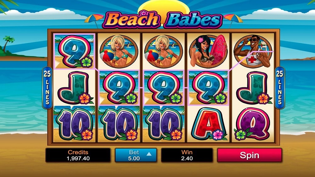 Screenshot of Beach Babes slot from Microgaming