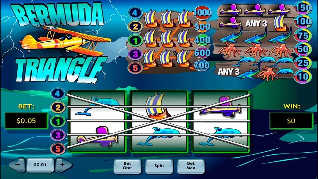 Screenshot of Bermuda Triangle slot from Playtech