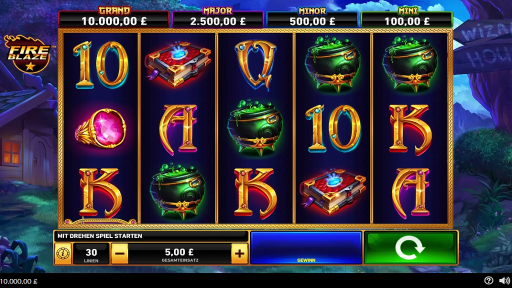 Screenshot of Blue Wizard slot from Playtech