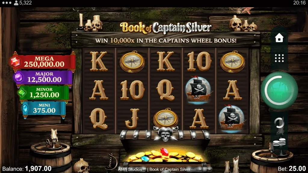 Screenshot of Book of Captain Silver slot from Microgaming