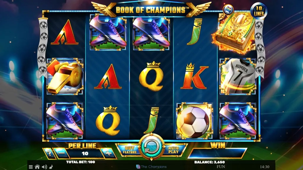 Screenshot of Book of Champions Reloaded slot from Spinomenal