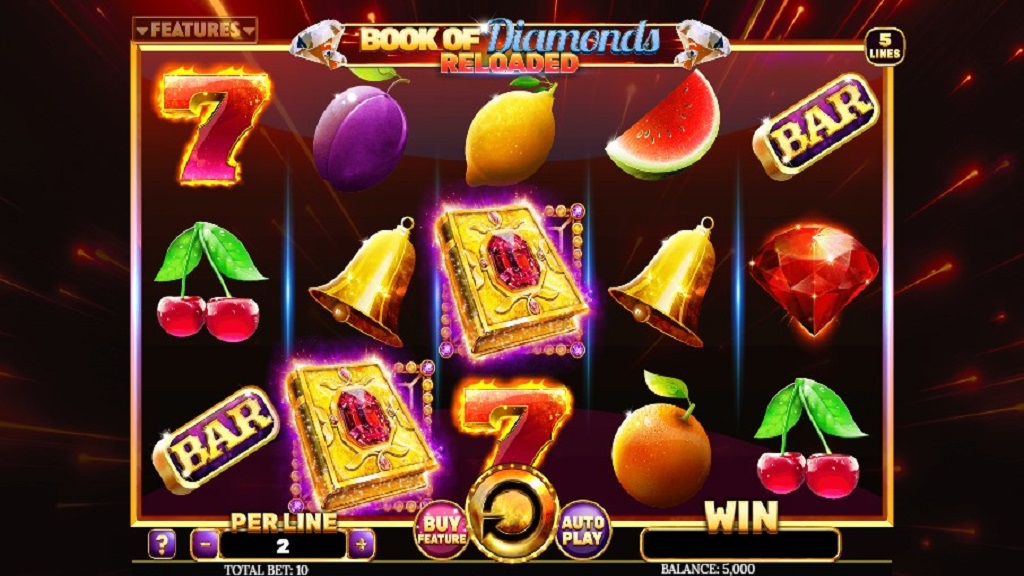 Screenshot of Book of Diamonds Reloaded slot from Spinmatic