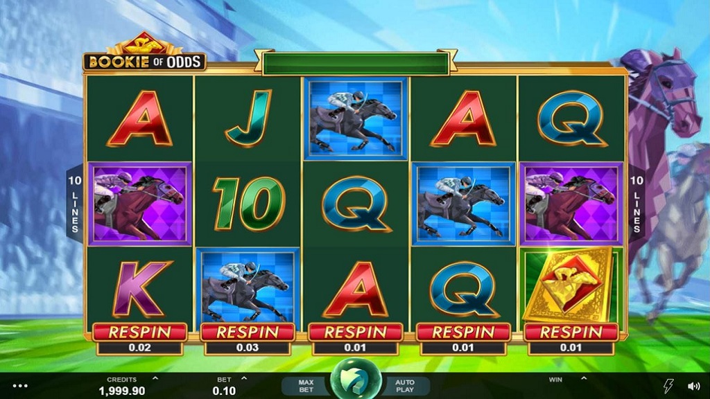 Screenshot of Bookie of Odds slot from Microgaming