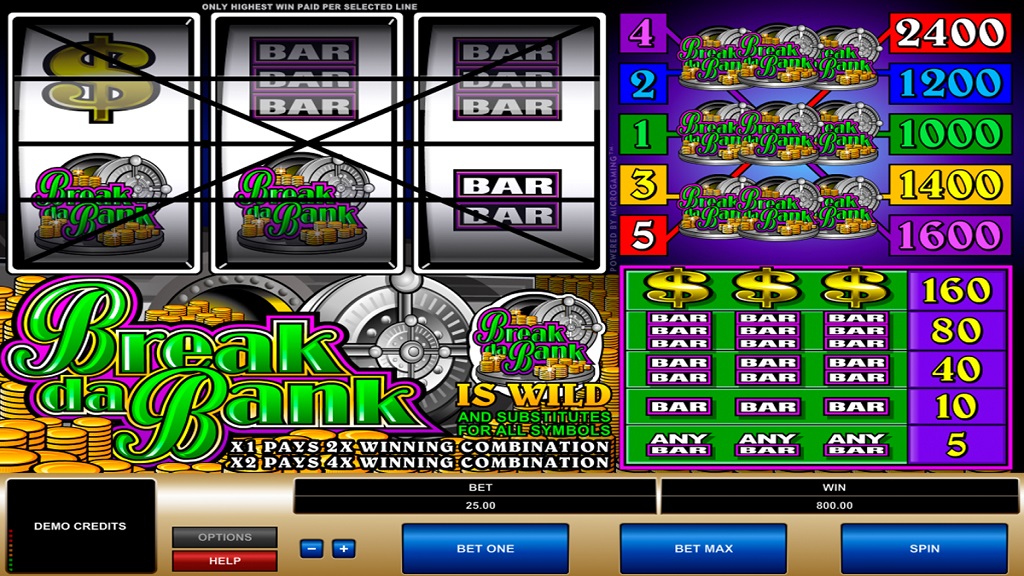 Screenshot of Break da Bank slot from Microgaming