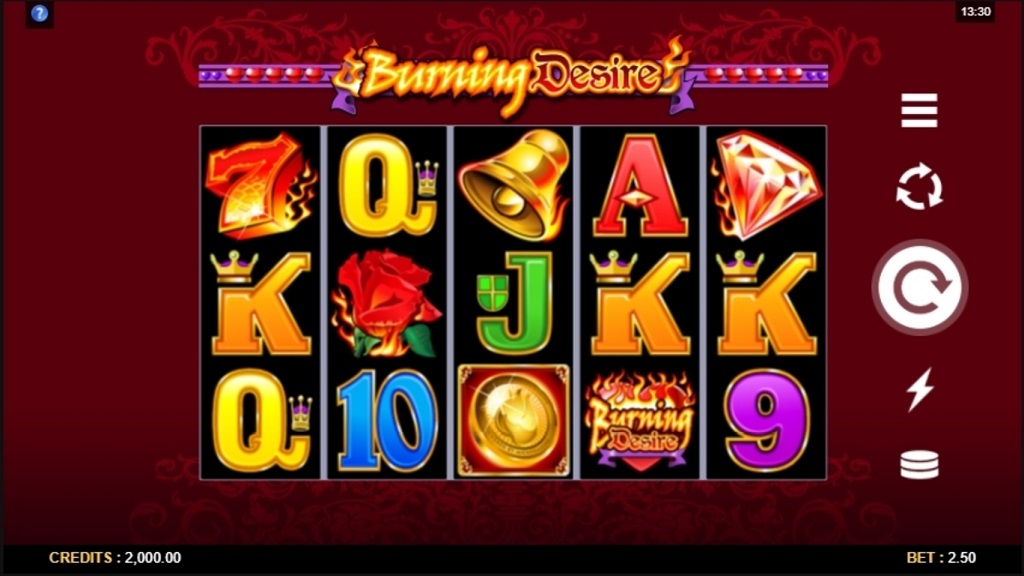 Screenshot of Burning Desire slot from Microgaming