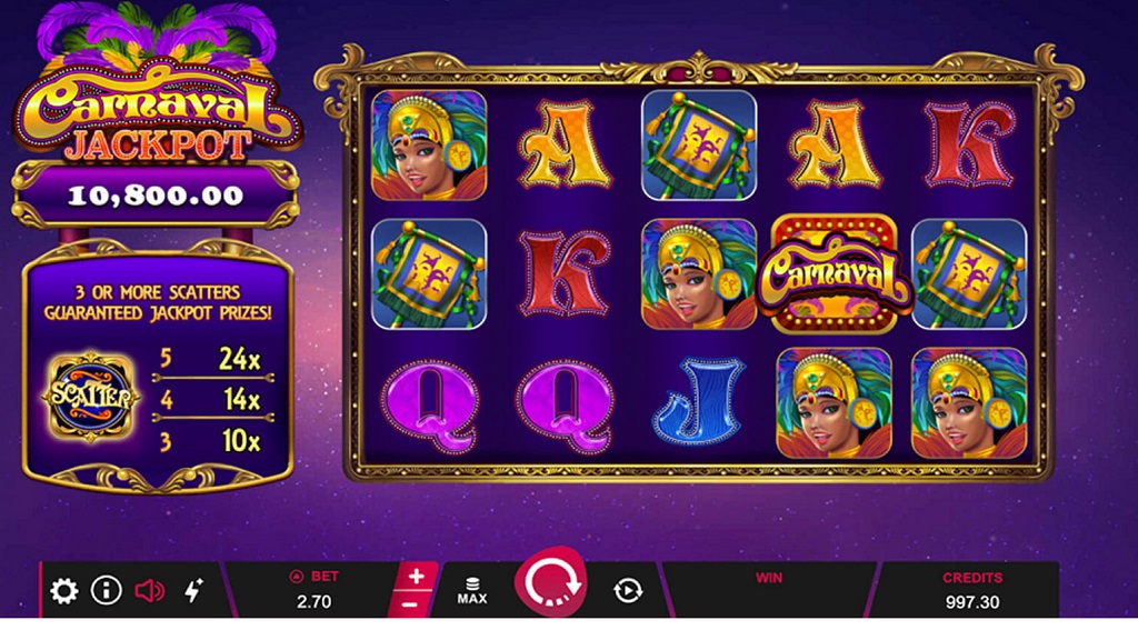 Screenshot of Carnaval Jackpot slot from Microgaming