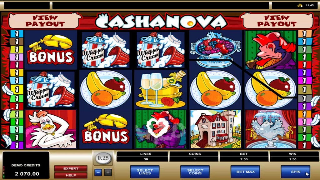 Screenshot of Cashanova from Microgaming