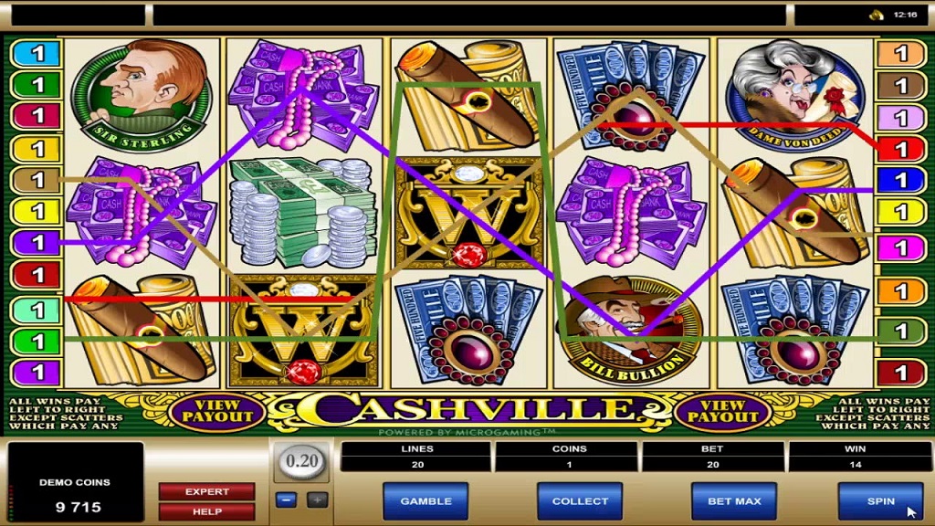 Screenshot of Cashville slot from Microgaming